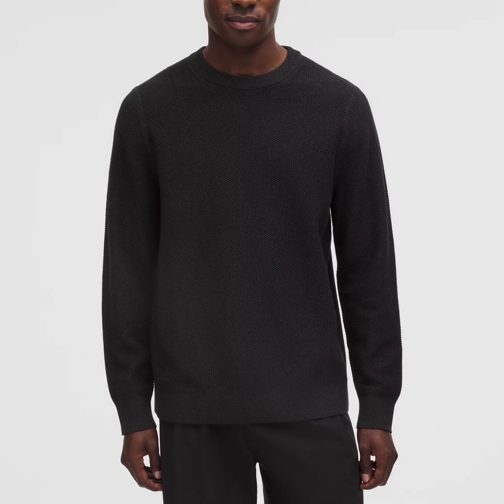 Textured Knit Crewneck Sweater  Men's Classic Black / Size XXL New